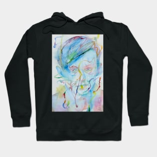 TRISTAN TZARA watercolor and acrylic portrait Hoodie